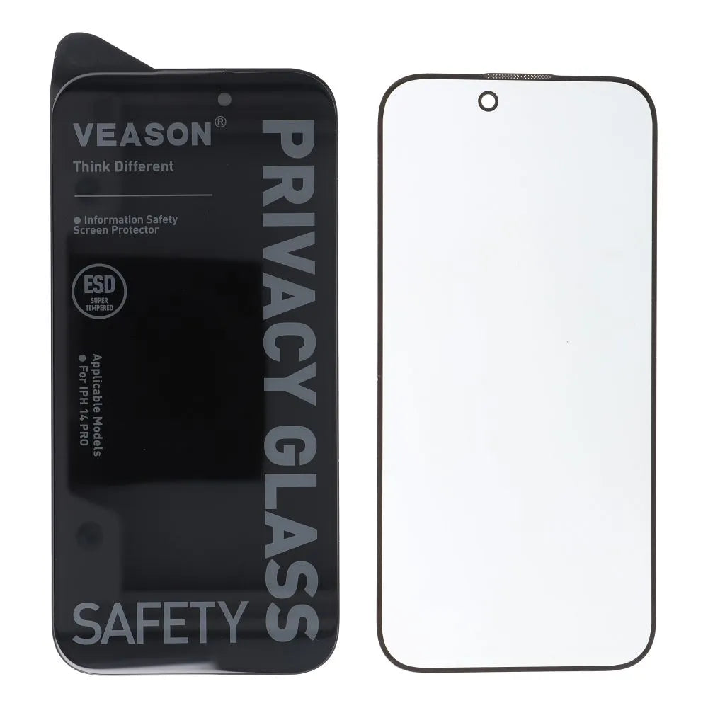 Kaljeno steklo 6D Pro Veason Privacy Glass – za iPhone 13 Pro / iPhone 14 črno