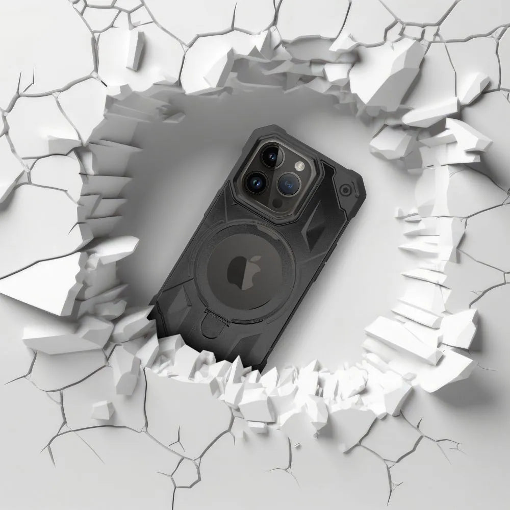Ovitek Armor Mag Cover, združljiv z MagSafe za iPhone 15, črn