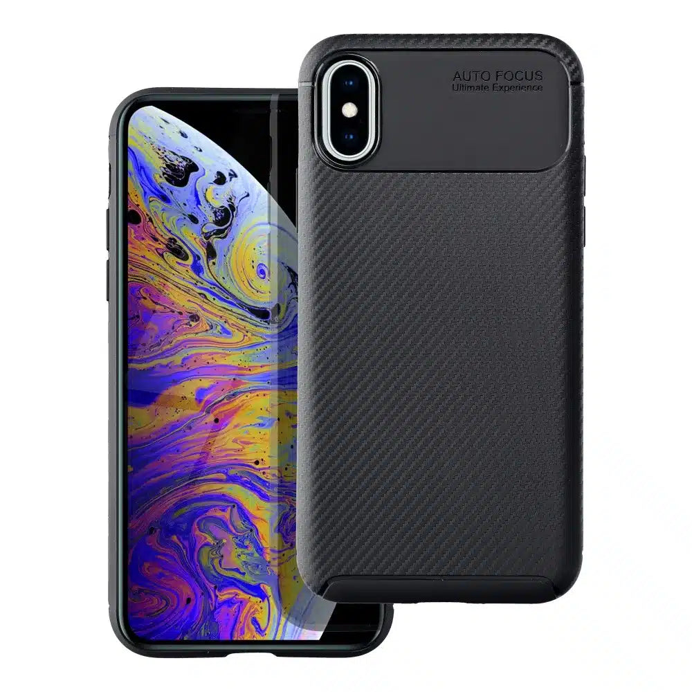 CARBON PREMIUM maska za iPhone X/XS črna
