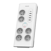 Philips SPN7060WA/60 zaštita od porasta napona Bijelo 6 utičnice naizmjenične struje 2 m