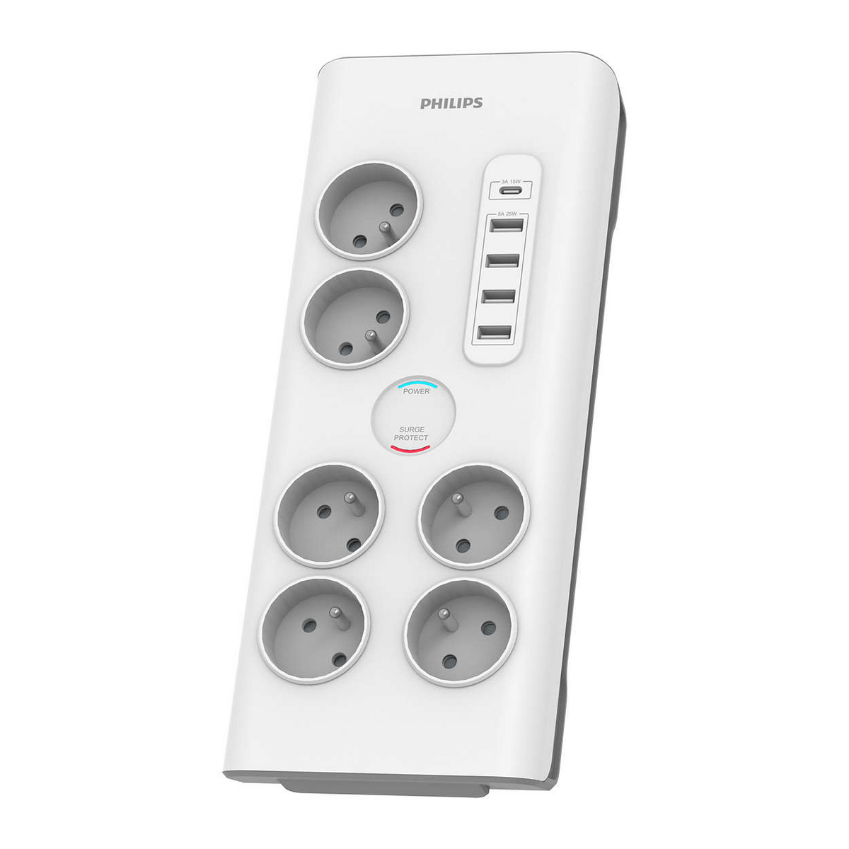 Philips SPN7060WA/60 zaštita od porasta napona Bijelo 6 utičnice naizmjenične struje 2 m