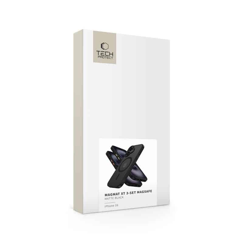 TECH-PROTECT MAGMAT XT 3-SET MAGSAFE MASKA ZA iPhone 16 - mat crna