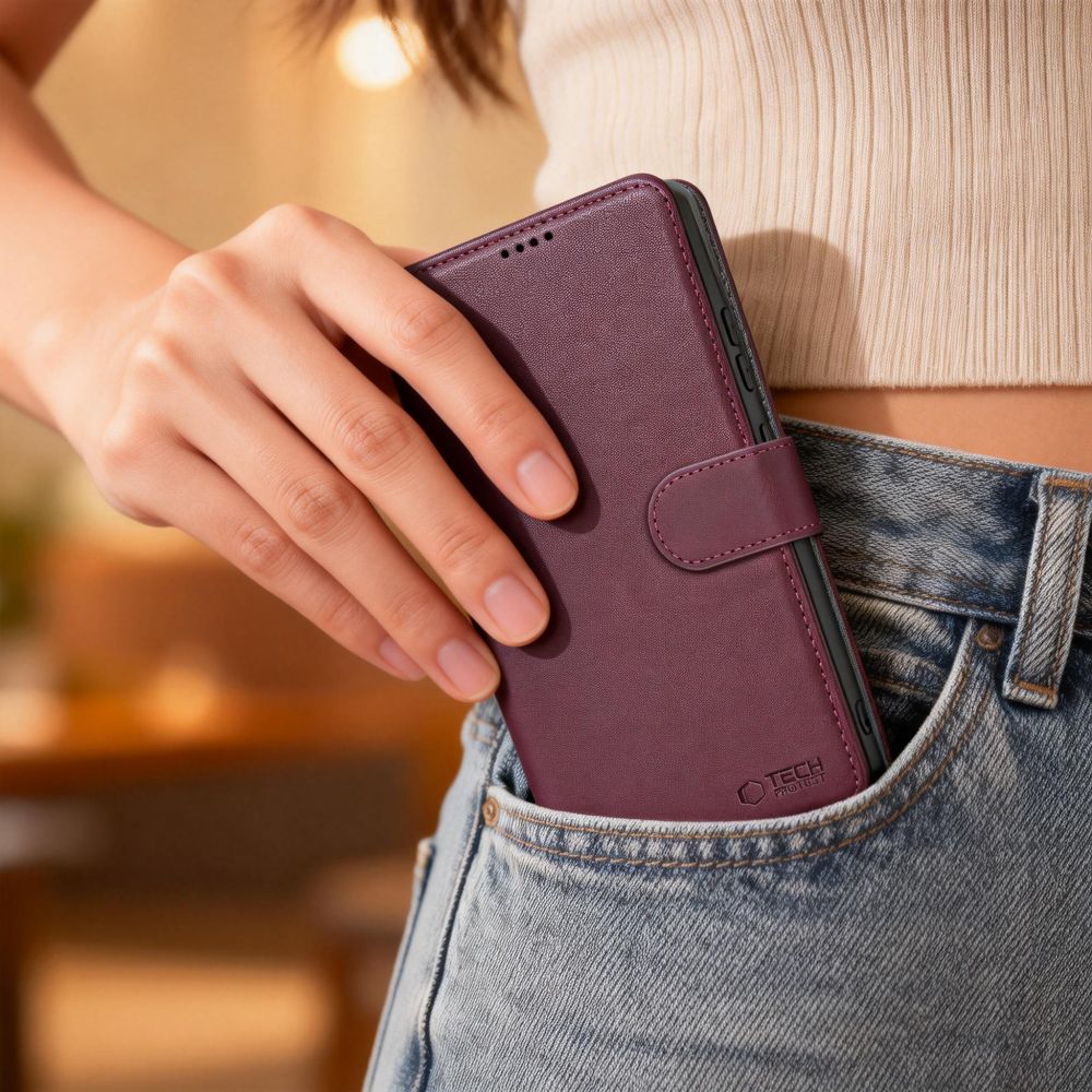 TECH-PROTECT WALLET PREKLOPNA FUTROLA ZA SAMSUNG GALAXY A57 5G - mulberry