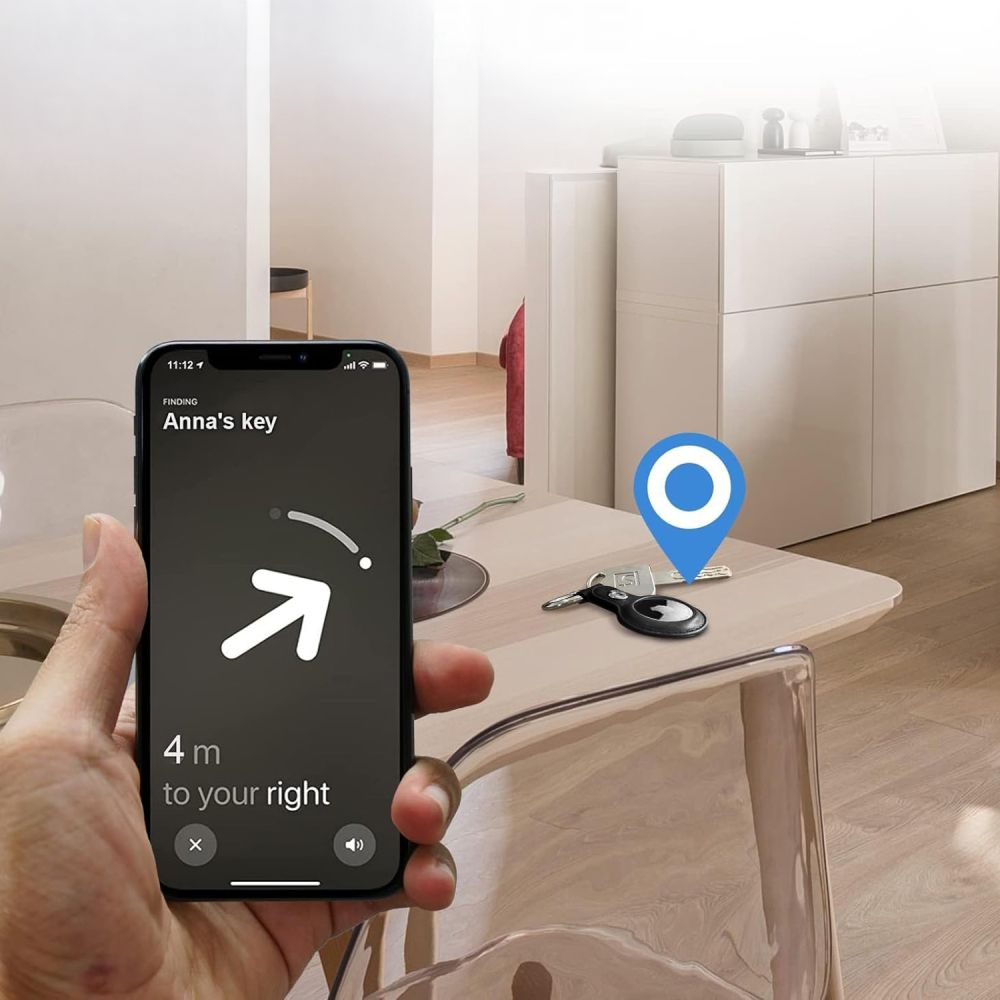 TECH-PROTECT NATURALFIT obesek etui za Apple AirTag 1 / 2 – črn