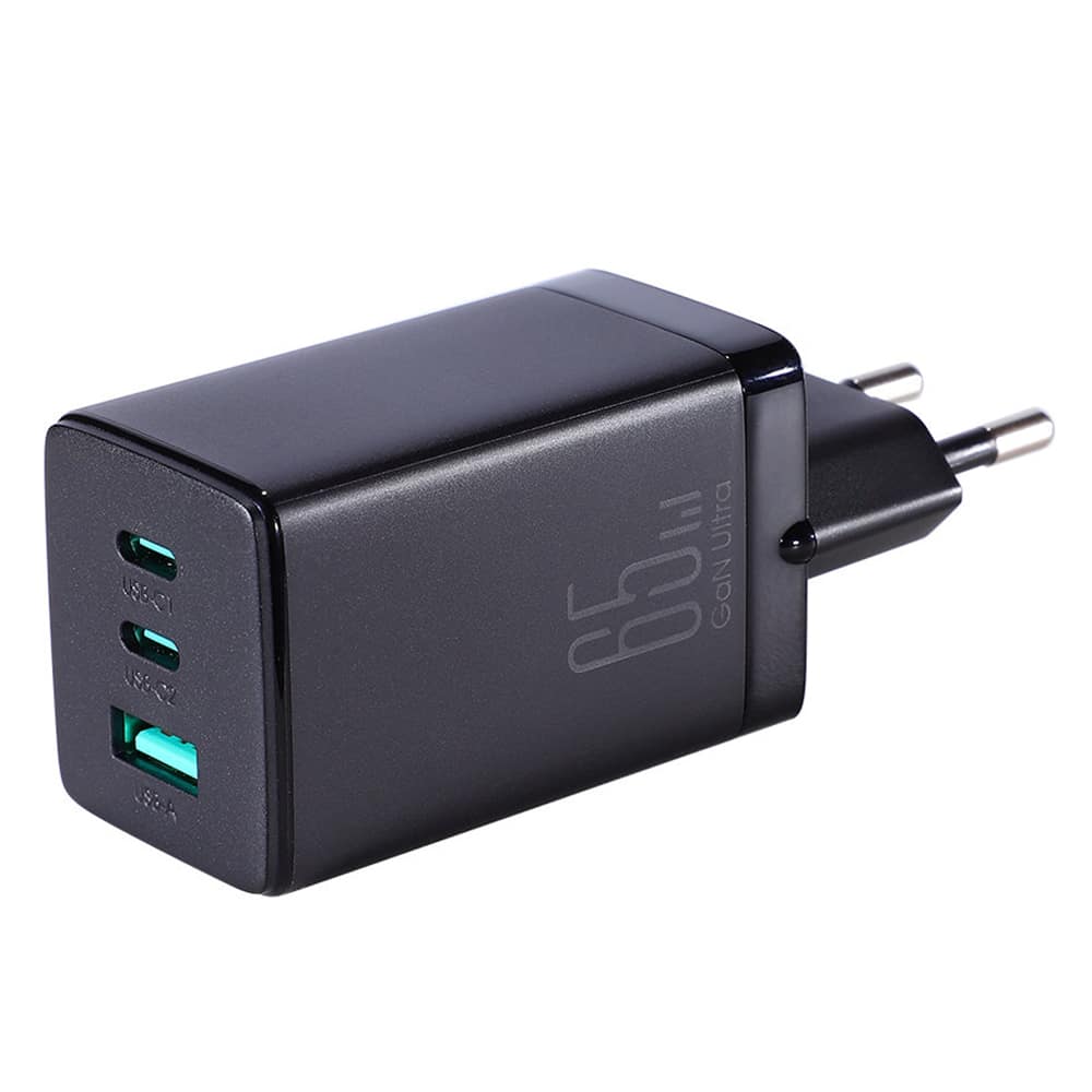 JoyRoom – Zidni polnilec (TCG01) – 2 x Type-C – USB hitro polnjenje 65 W s kablom Type-C na Type-C 100 W 120 cm – črn