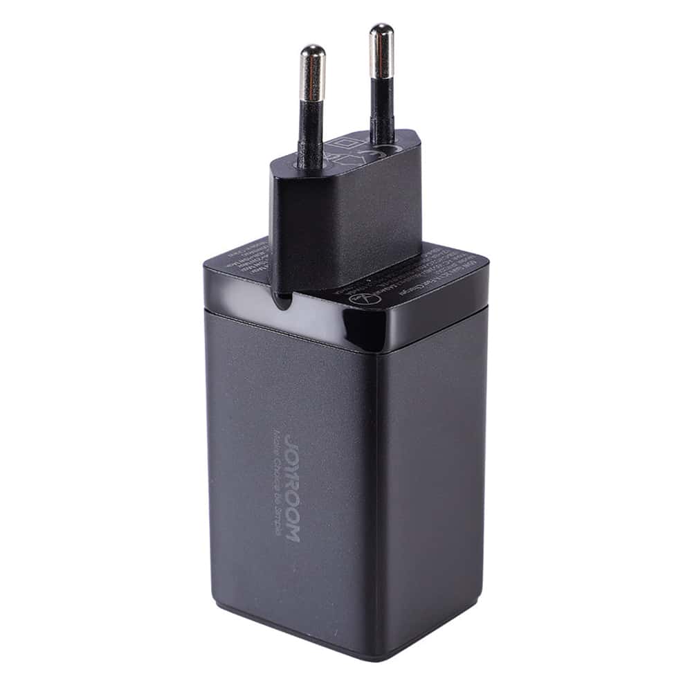 JoyRoom – Zidni polnilec (TCG01) – 2 x Type-C – USB hitro polnjenje 65 W s kablom Type-C na Type-C 100 W 120 cm – črn