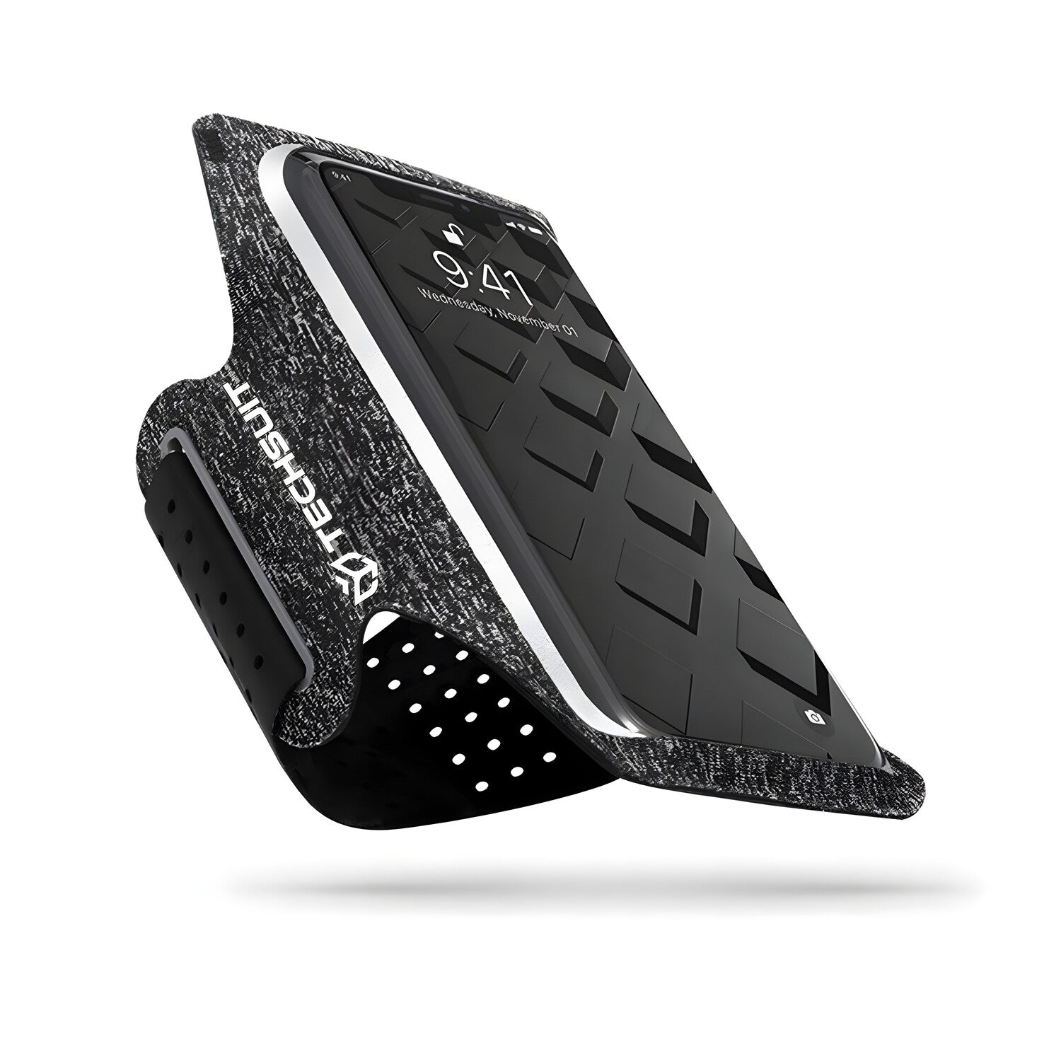 Techsuit – sportski držak na ruku (TH10) – Za telefone do 6,5" – Siva / Bijela KP27257