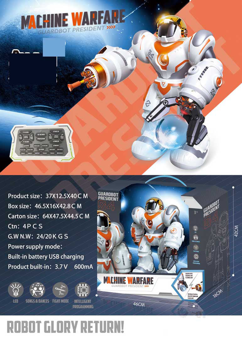 Multifunctional Orange White R/C Robot