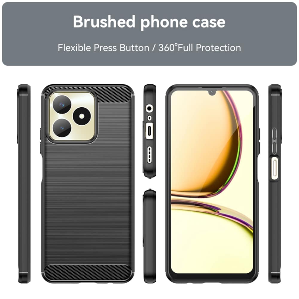 Techsuit Carbon Silicone ovitek za Realme C53 - črna