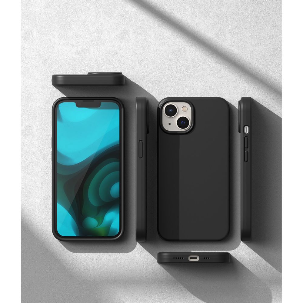 RINGKE SILIKONSKI OVITEK ZA IPHONE 14 PLUS / 15 PLUS ČRN