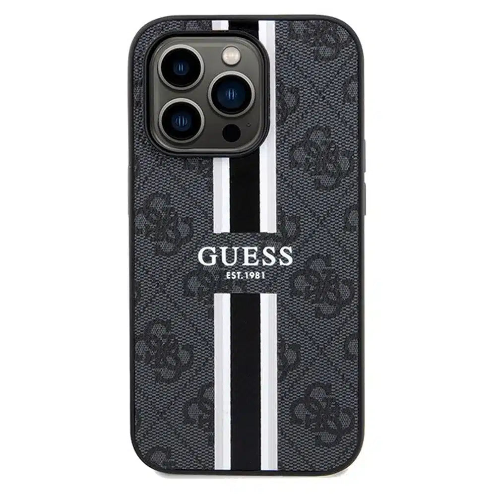 Originalna torbica GUESS Hardcase GUHMP15LP4RPSK za iPhone 15 Pro (Magsafe 4G Printed Stripes / črna)