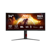 AOC G4 CU34G4CAP računalni monitor 86,4 cm (34") 3440 x 1440 pikseli UltraWide Quad HD LCD Crno, Crveno