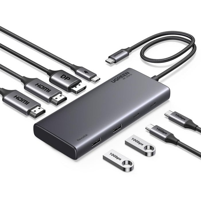 Ugreen 35625 sučelje čvorišta USB Tip-C 10000 Mbit/s Sivo
