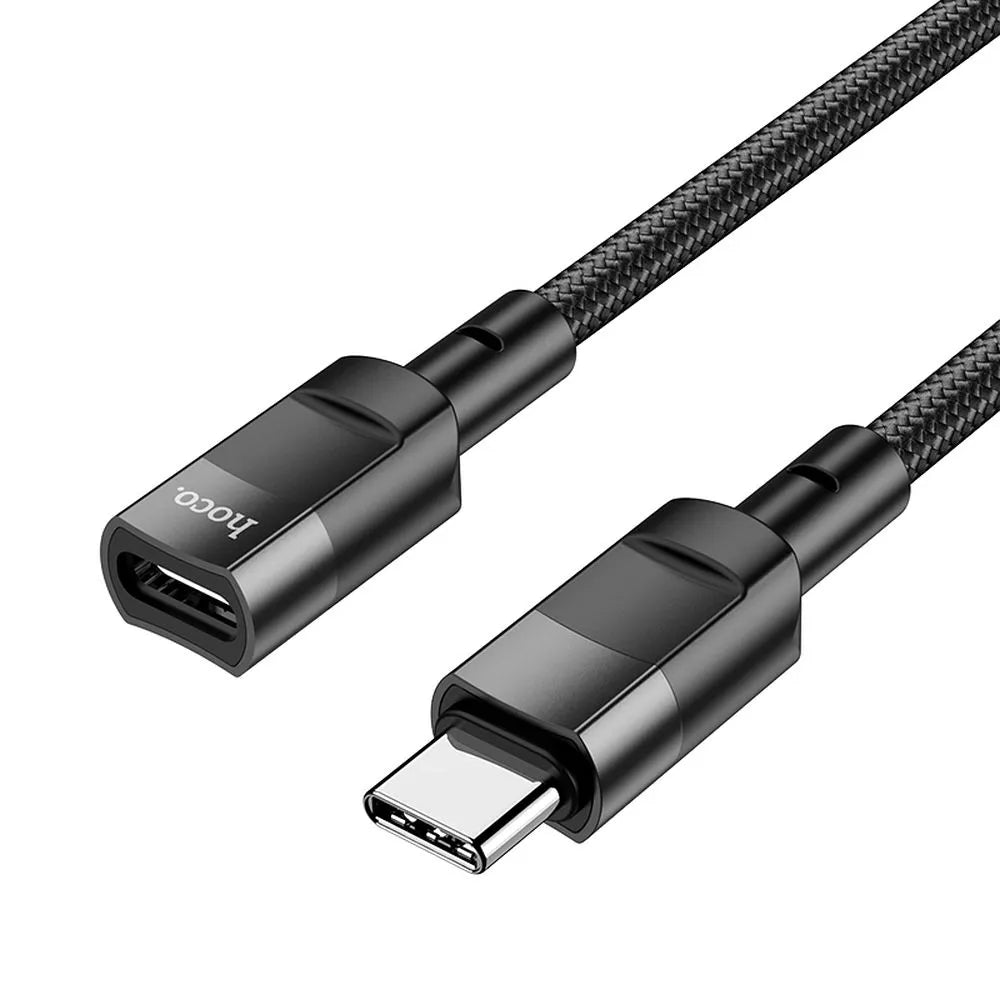 HOCO adapter tip C (moški) na tip C (ženski) U107 1,2 m črn