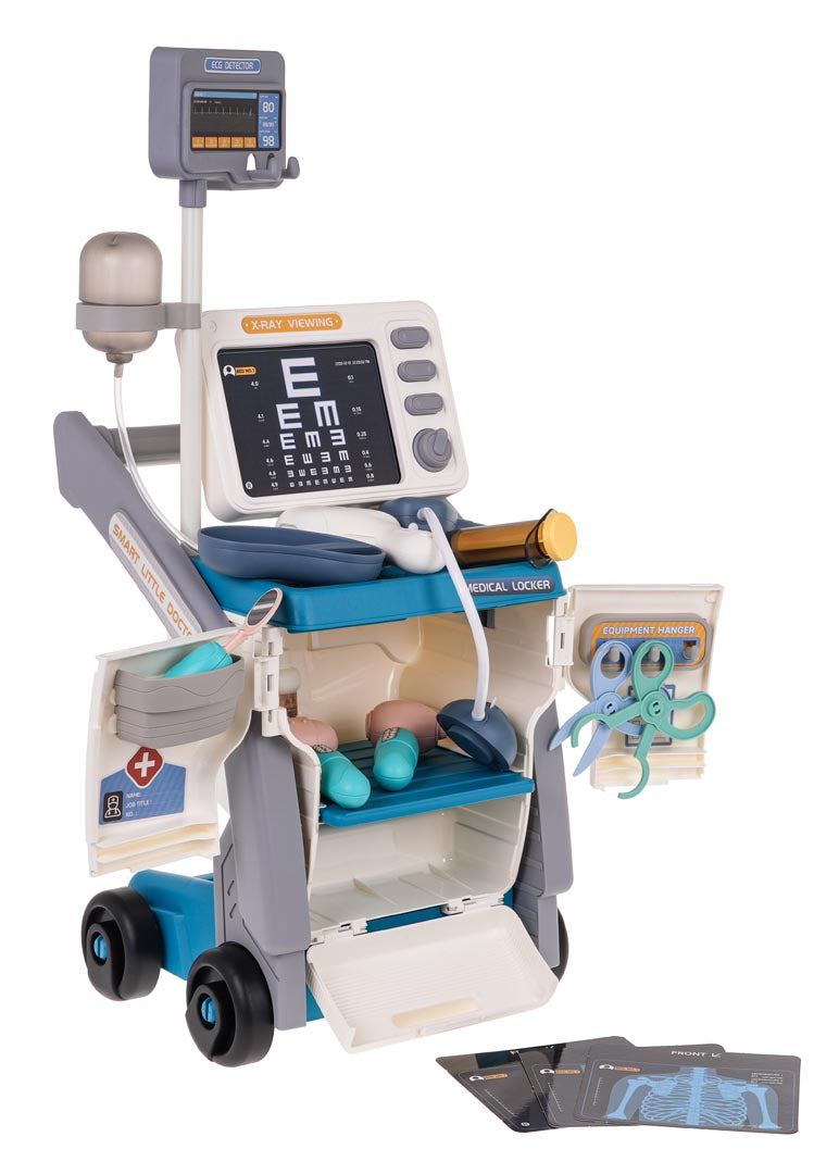 Dječji doktorski set za ECG + rekviziti - plavi