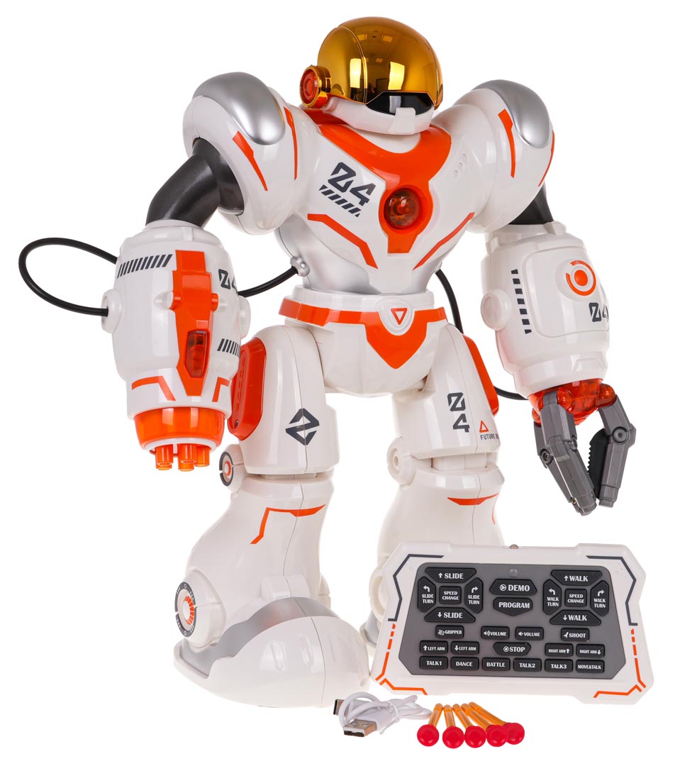 Multifunctional Orange White R/C Robot