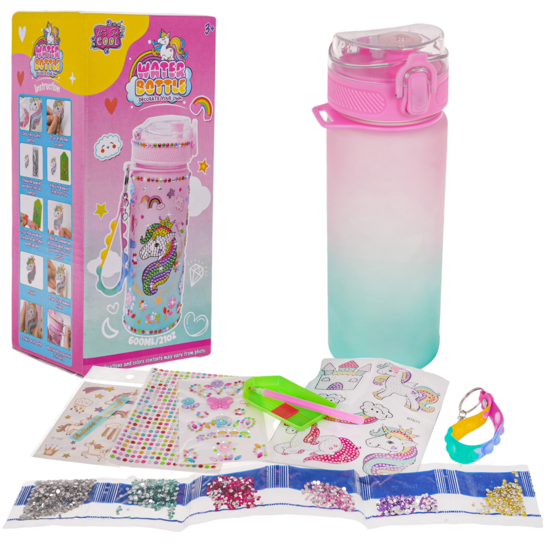 Unicorn Water Bottle + Accessories