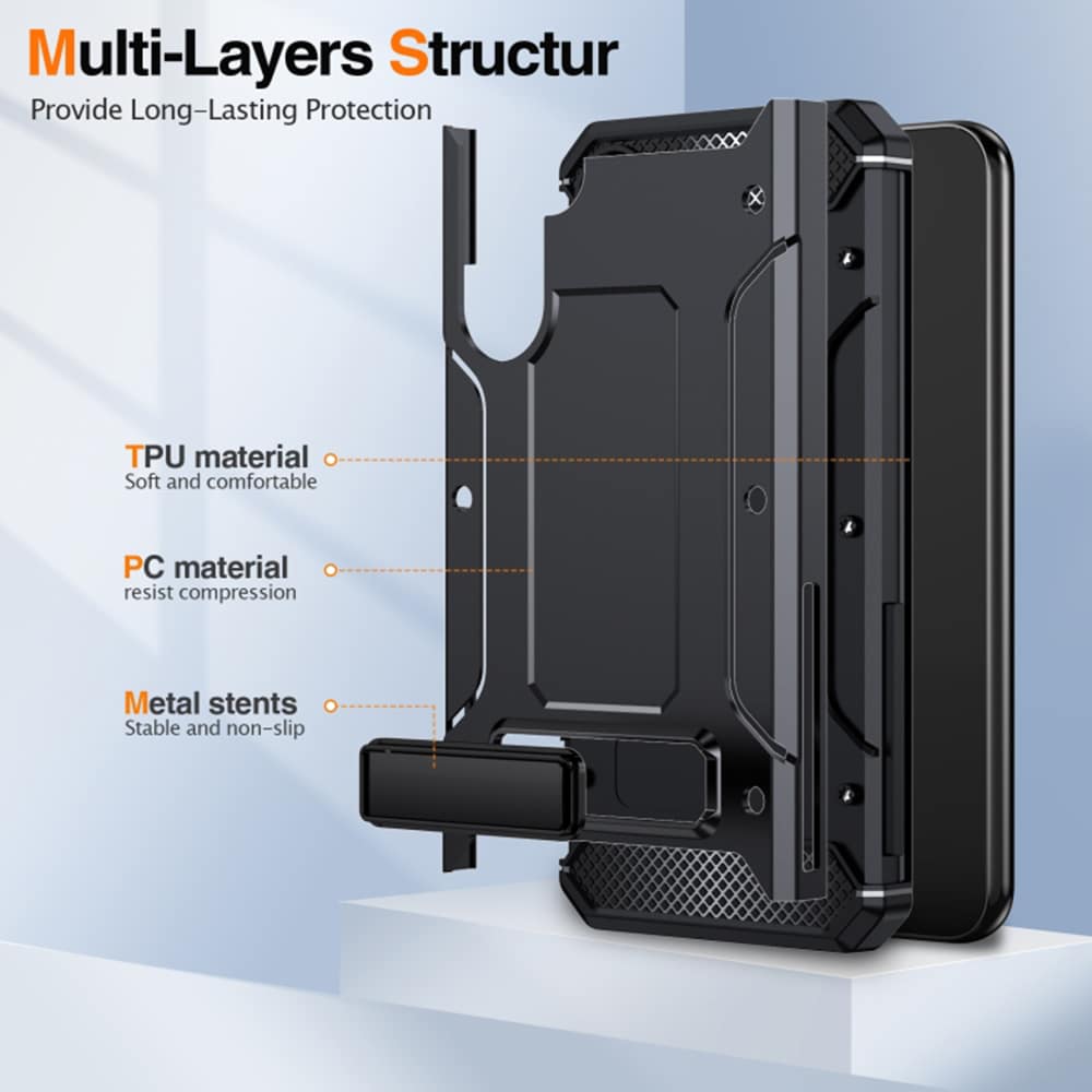 Techsuit - hibridni ovitek Hybrid Armor Kickstand za Samsung Galaxy A54 - črn