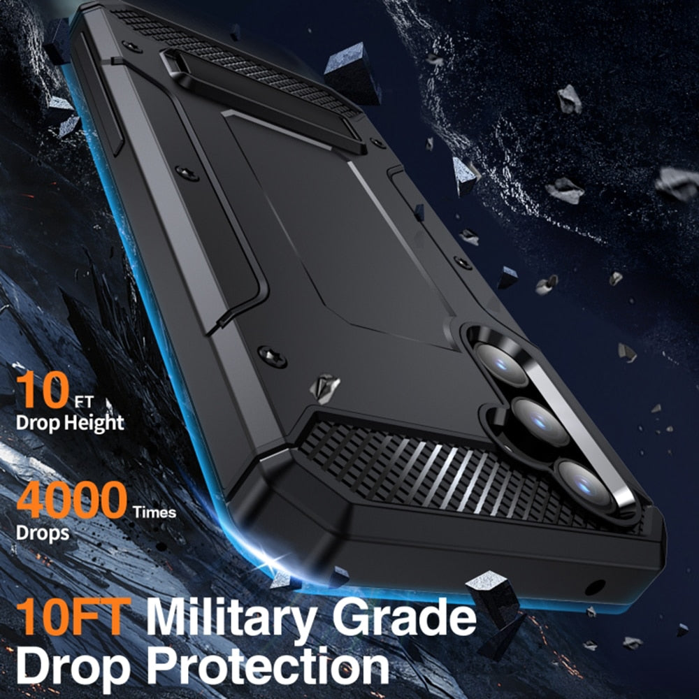 Techsuit - hibridni ovitek Hybrid Armor Kickstand za Samsung Galaxy A54 - črn