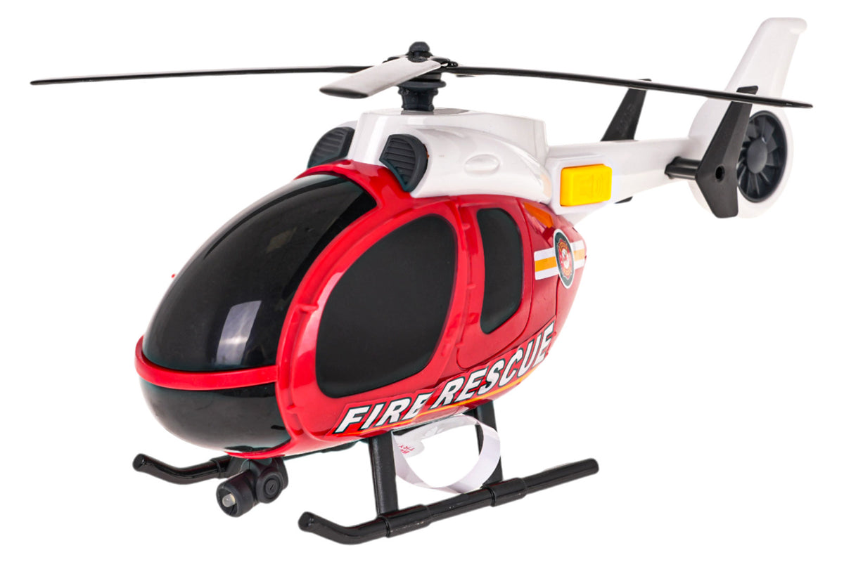 Helicopter + Fire Department Car Set