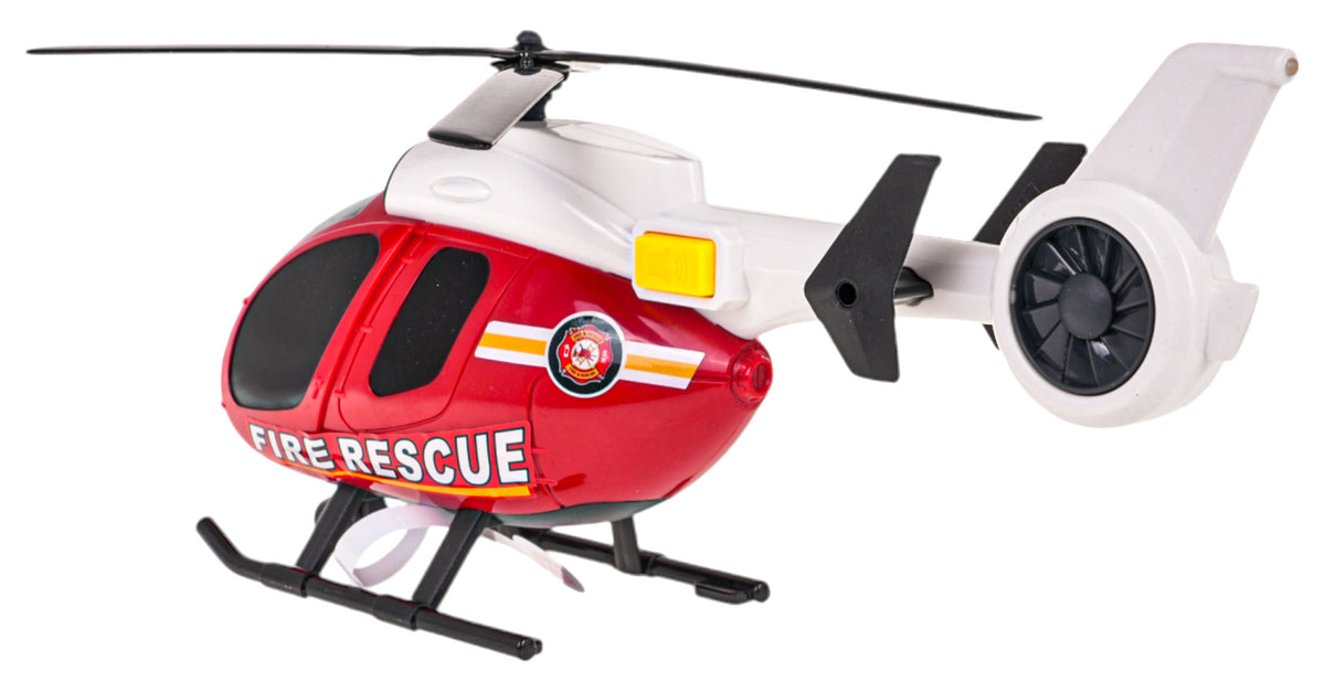 Helicopter + Fire Department Car Set
