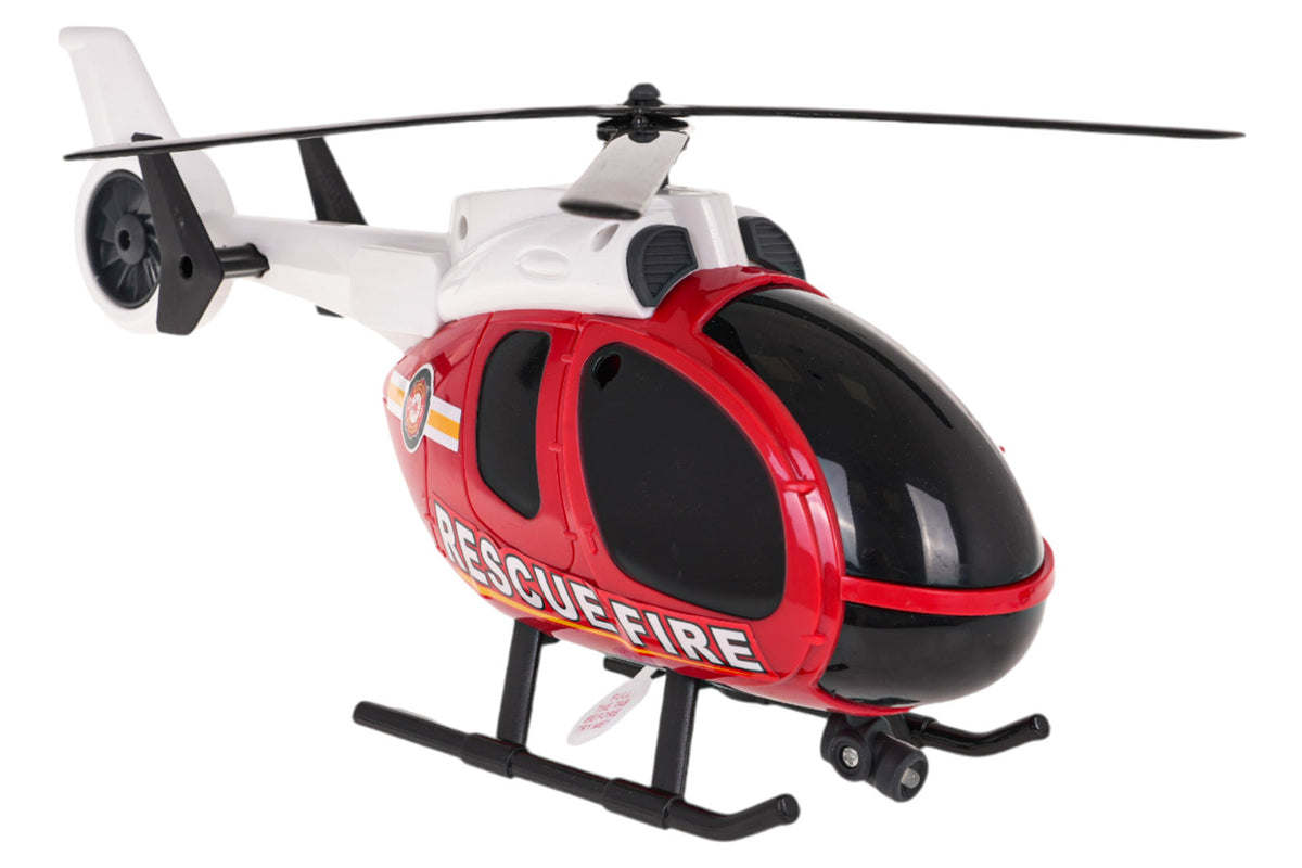 Helicopter + Fire Department Car Set