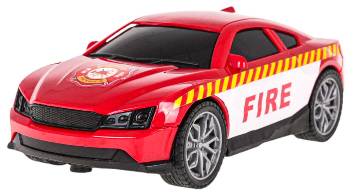 Helicopter + Fire Department Car Set