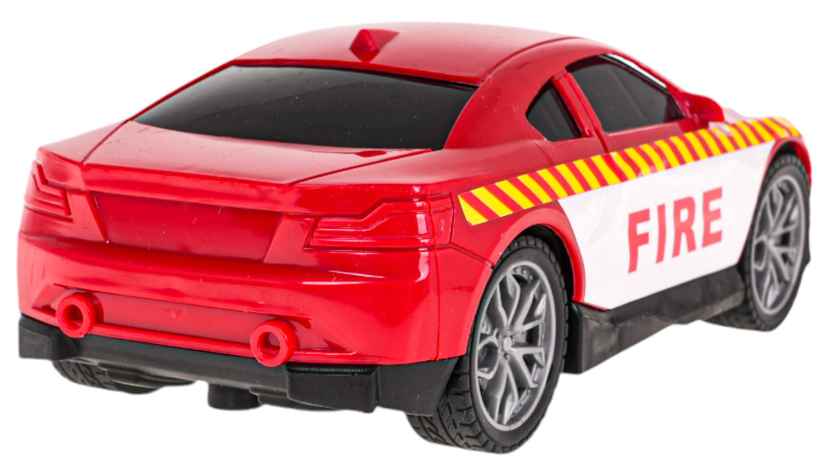 Helicopter + Fire Department Car Set