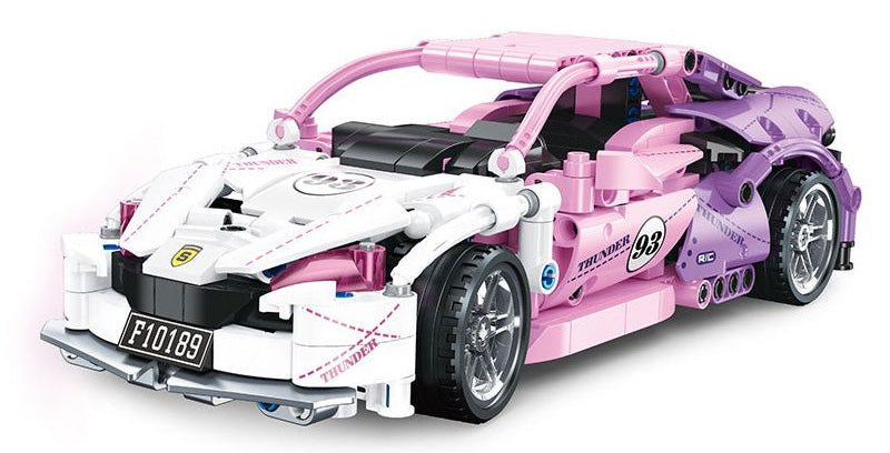 Kockice za slaganje sportskog automobila sa 652 elemenata - rozi