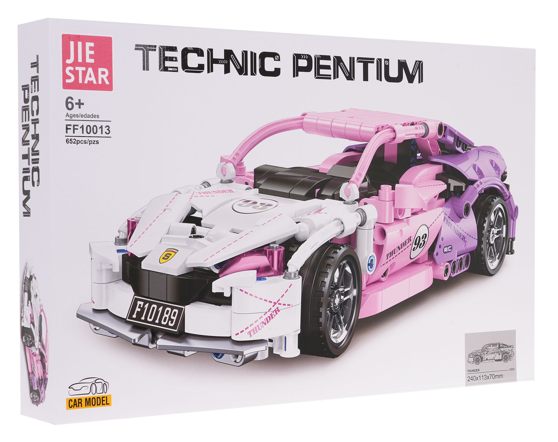 Kockice za slaganje sportskog automobila sa 652 elemenata - rozi