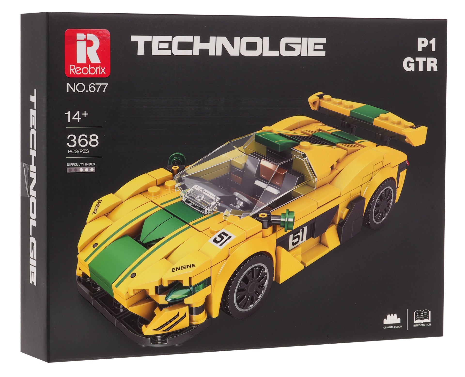 Sports Car Brick Set Yellow 368 pcs.