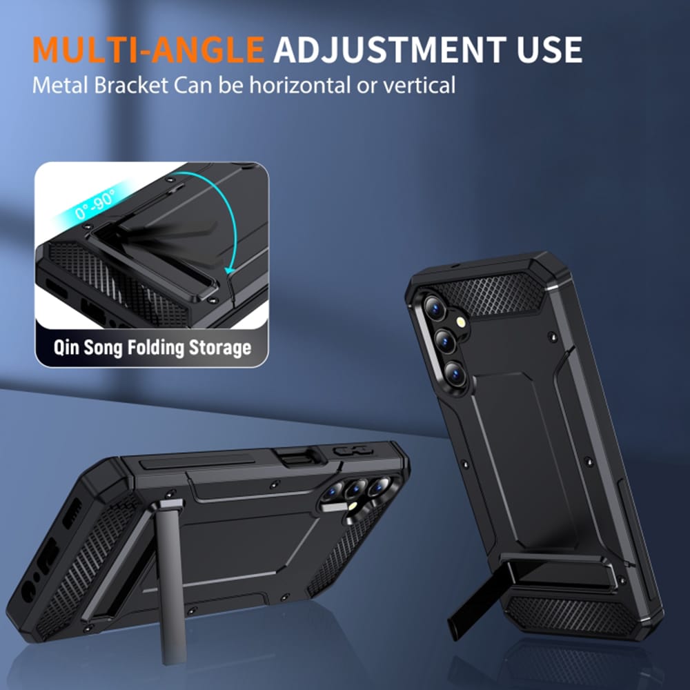 Techsuit – Hibridni zaščitni ovitek Hybrid Armor Kickstand za Samsung Galaxy A14 4G / A14 5G – črn