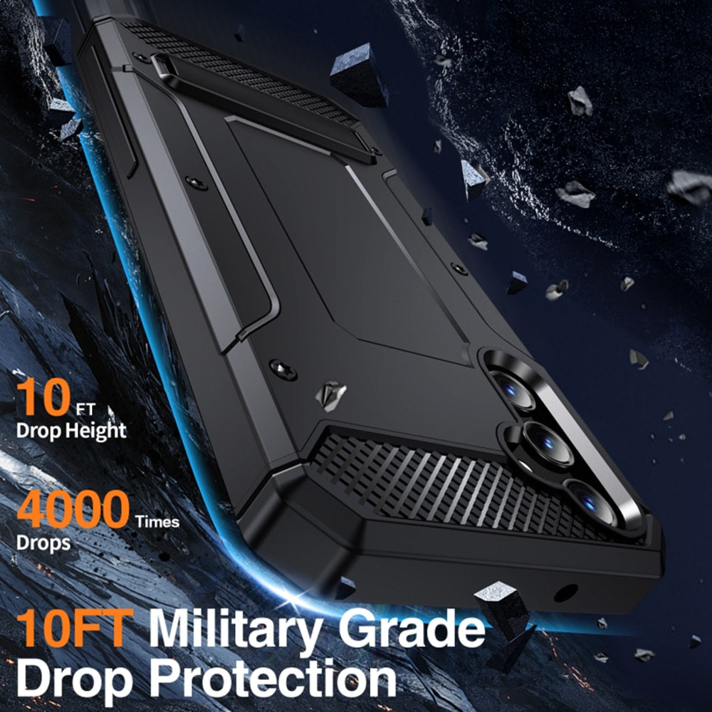 Techsuit – Hibridni zaščitni ovitek Hybrid Armor Kickstand za Samsung Galaxy A14 4G / A14 5G – črn