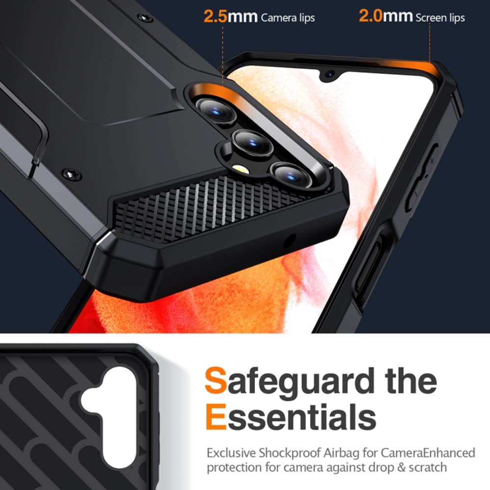Techsuit – Hibridni zaščitni ovitek Hybrid Armor Kickstand za Samsung Galaxy A14 4G / A14 5G – črn