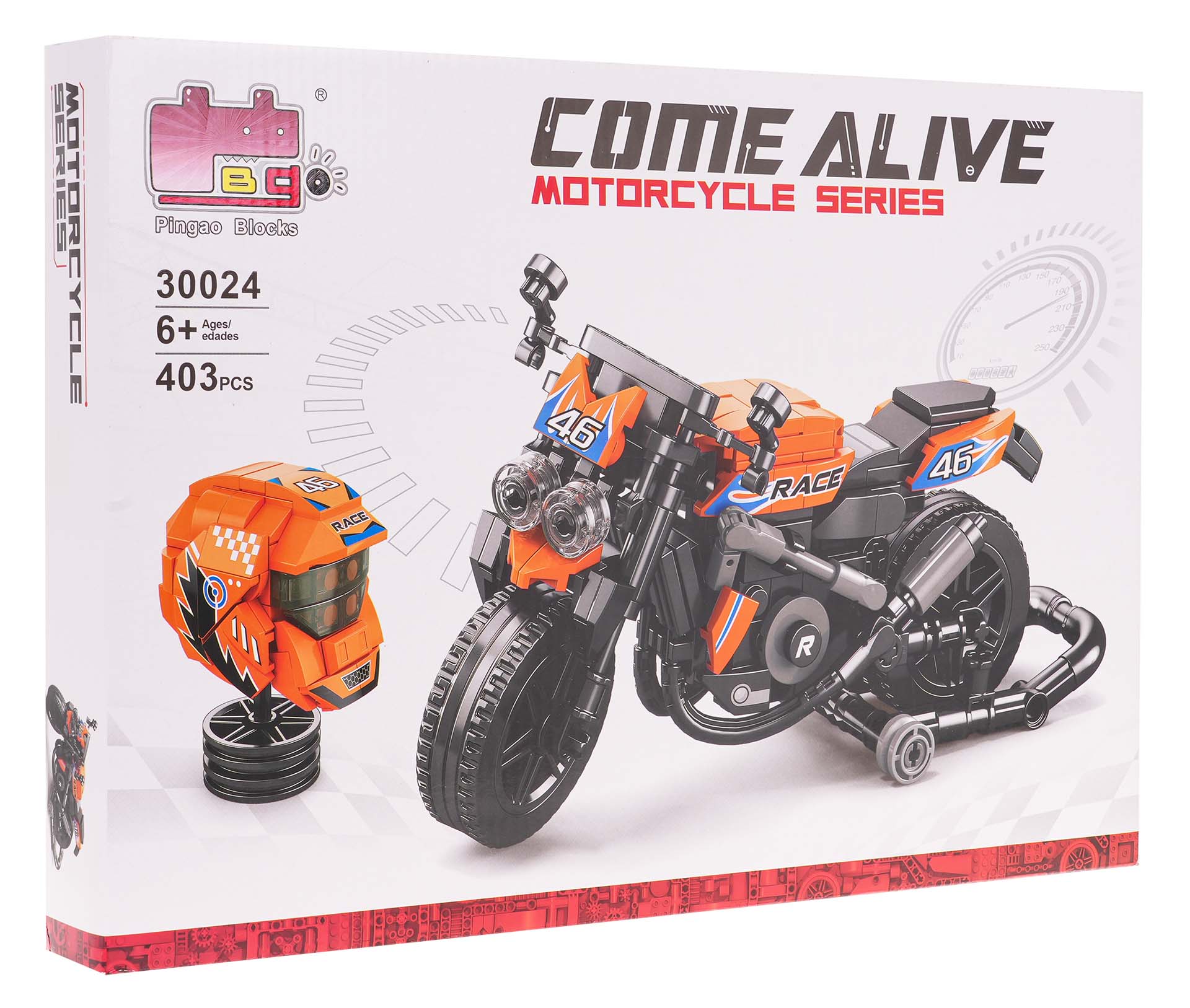 Set blokova za sastavljanje motocikla 403 kom - Narančasti