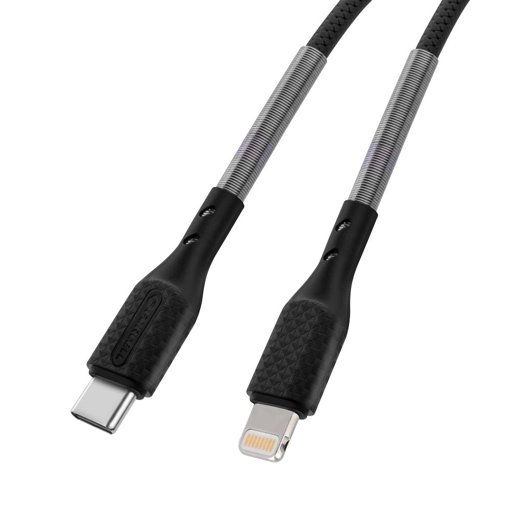 FORCELL karbonski kabel Type-C na Lightning 8-pin Power Delivery PD27W CB-01C črn 1 meter