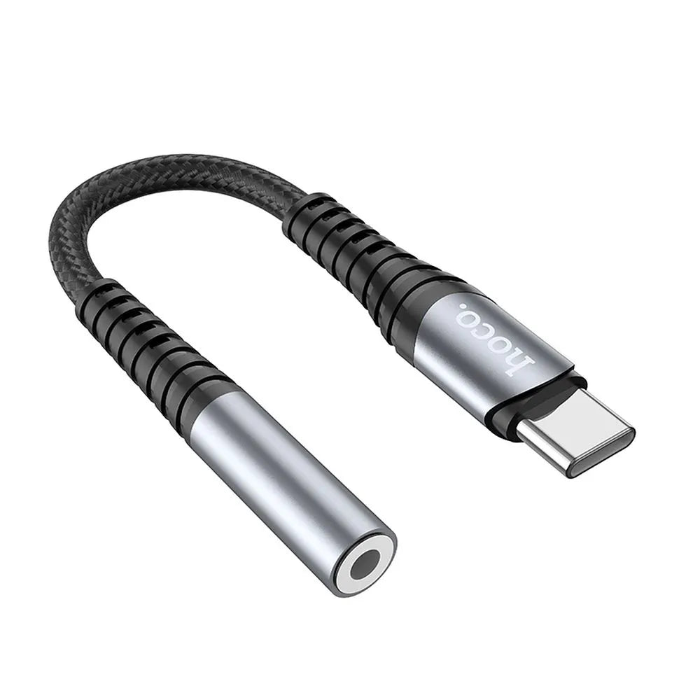 Hoco LS33 AUX priključek 3,5 mm na USB C adapter siv