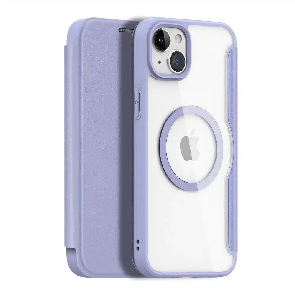 DUX DUCIS Skin X Pro – MagSafe združljiv ovitek na preklop za Apple iPhone 15 Plus, vijoličen