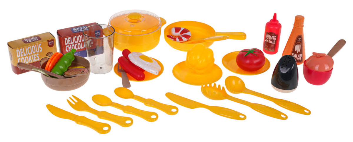 Dječja kuhinja za igru Kitchenette sasvjetlosnim - 43 elemenata - Plava