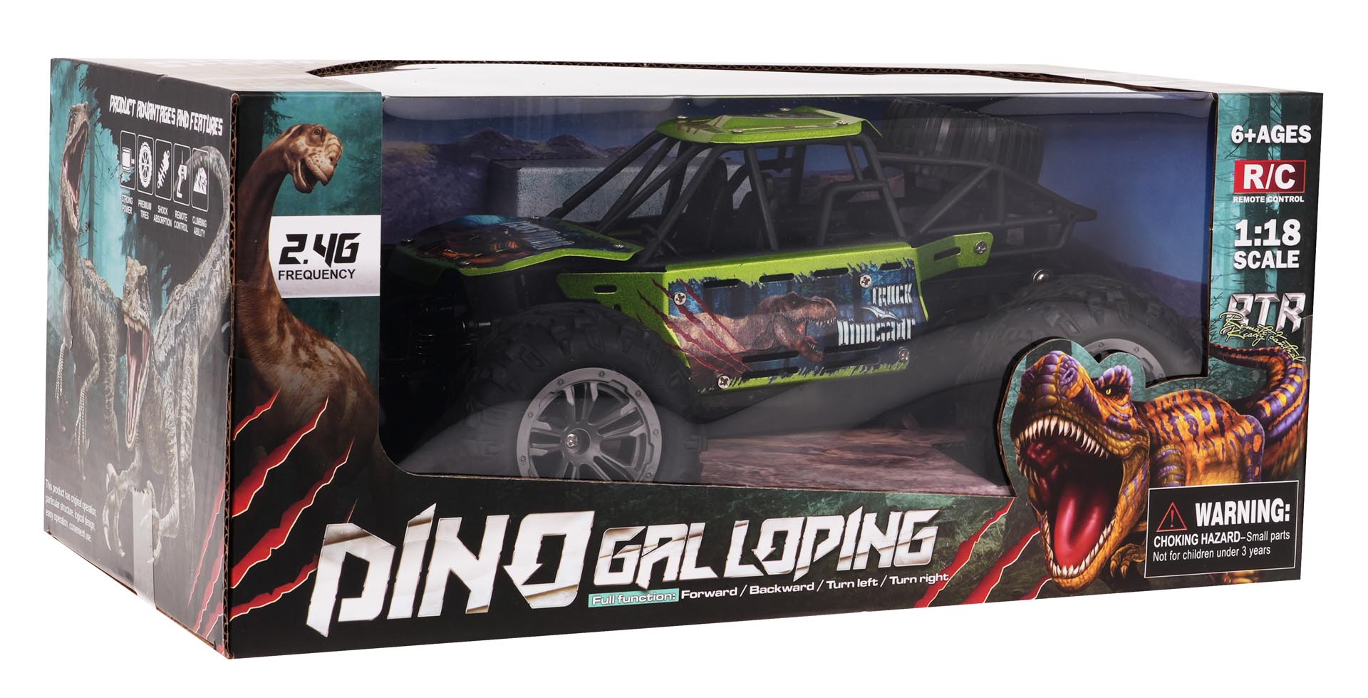 Buggy na daljinsko upravljanje DINO Crawler 1:18 R/C - zeleni