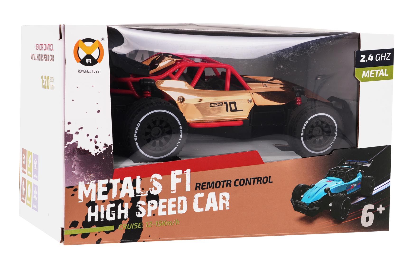 Metalni buggy na daljinsko upravljanje RACING 01 R/C - zlatni