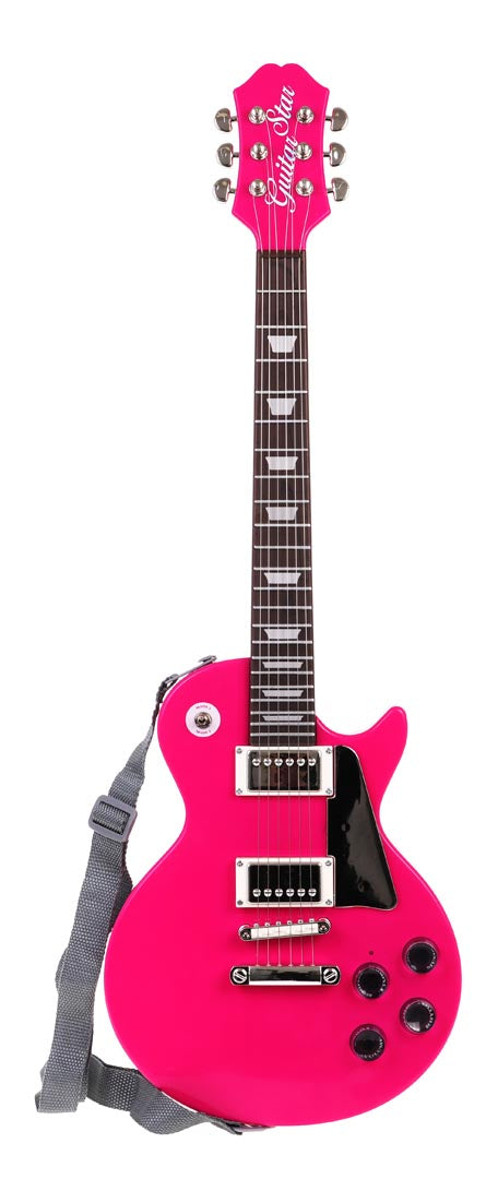 Dječja gitara + mikrofon spojen na instrument - roza