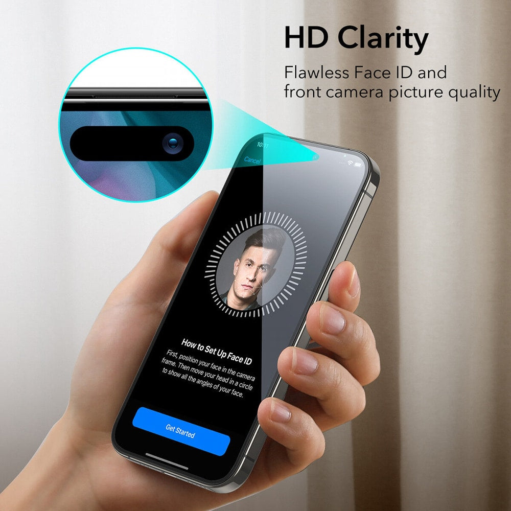 ESR - vrhunsko kaljeno steklo za iPhone 15 Pro Max - črno