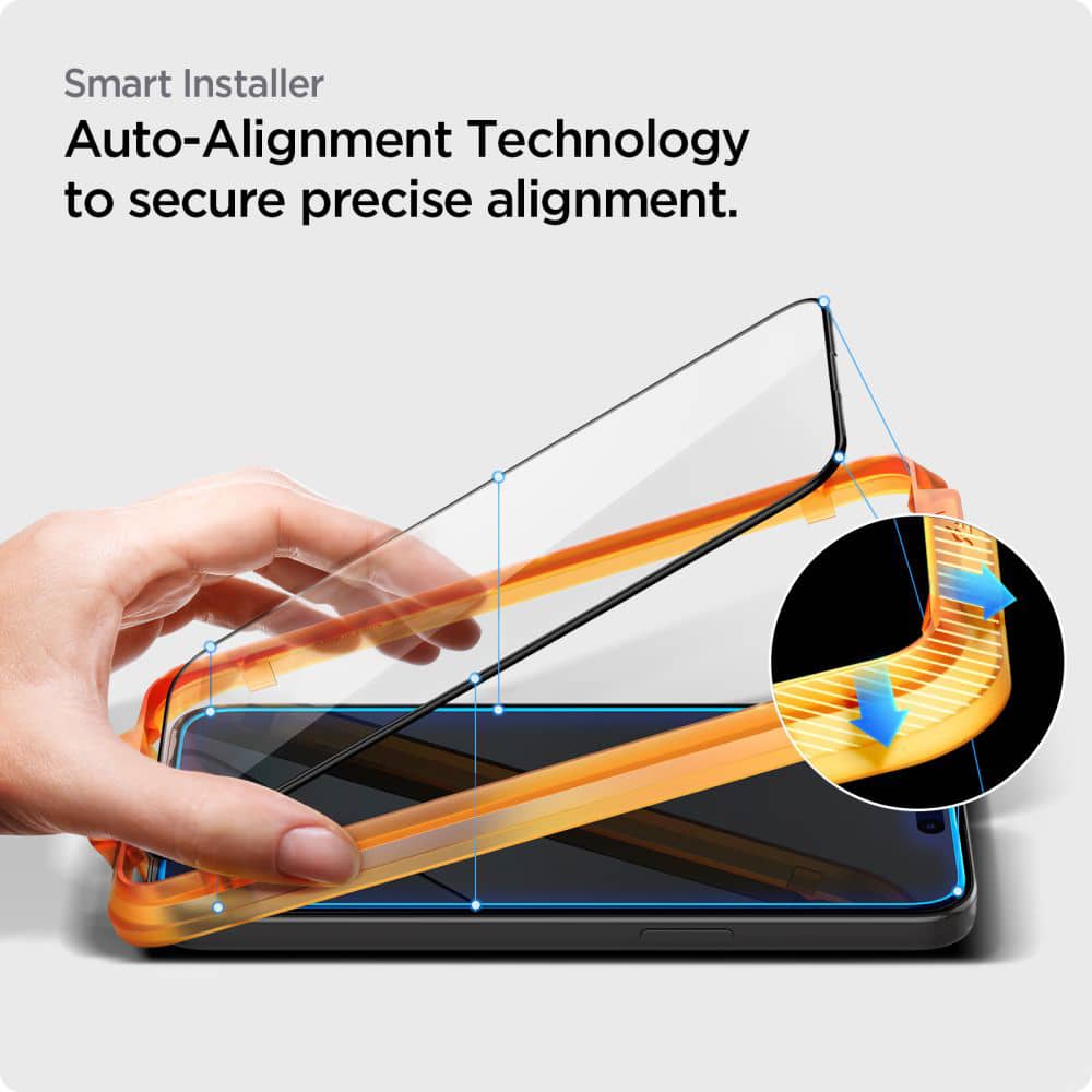 Spigen – Glas.tR Align Master (2 kosa) za iPhone 15 Pro Max – črno
