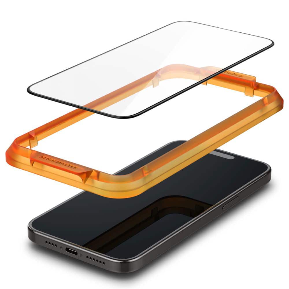 Spigen – Glas.tR Align Master (2 kosa) za iPhone 15 Pro – črn