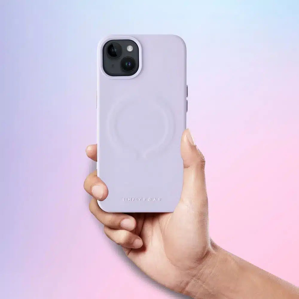 Roar usnjena torbica Mag Case, združljiva z MagSafe - za iPhone 14 Plus vijolična