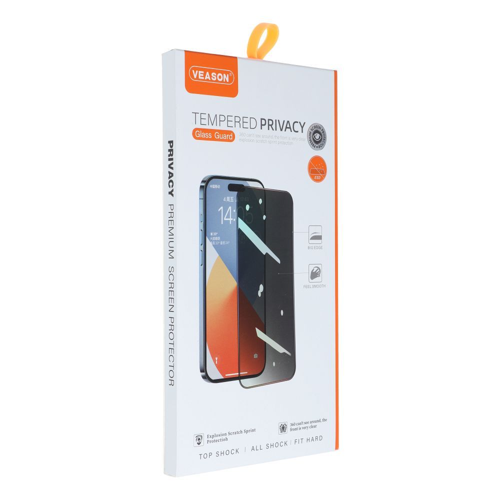6D Veason Pro zaščitno steklo s funkcijo zaščite zasebnosti za iPhone 15 Pro