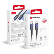 USB-C na USB-C kabel QC4.0 PD 5A 100W Forcell F-Energy Gradient 1 m crni