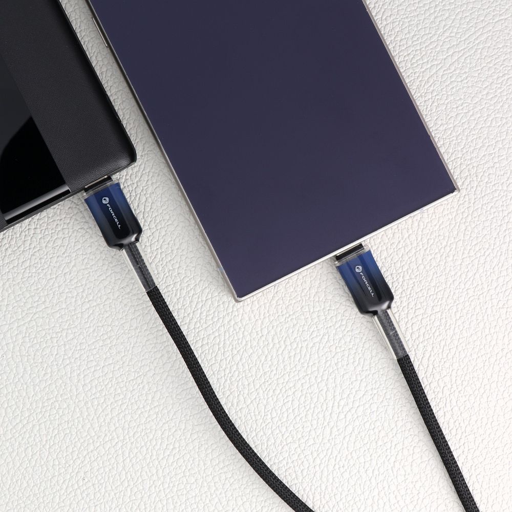 USB-C na USB-C kabel QC4.0 PD 5A 100W Forcell F-Energy Gradient 1 m crni