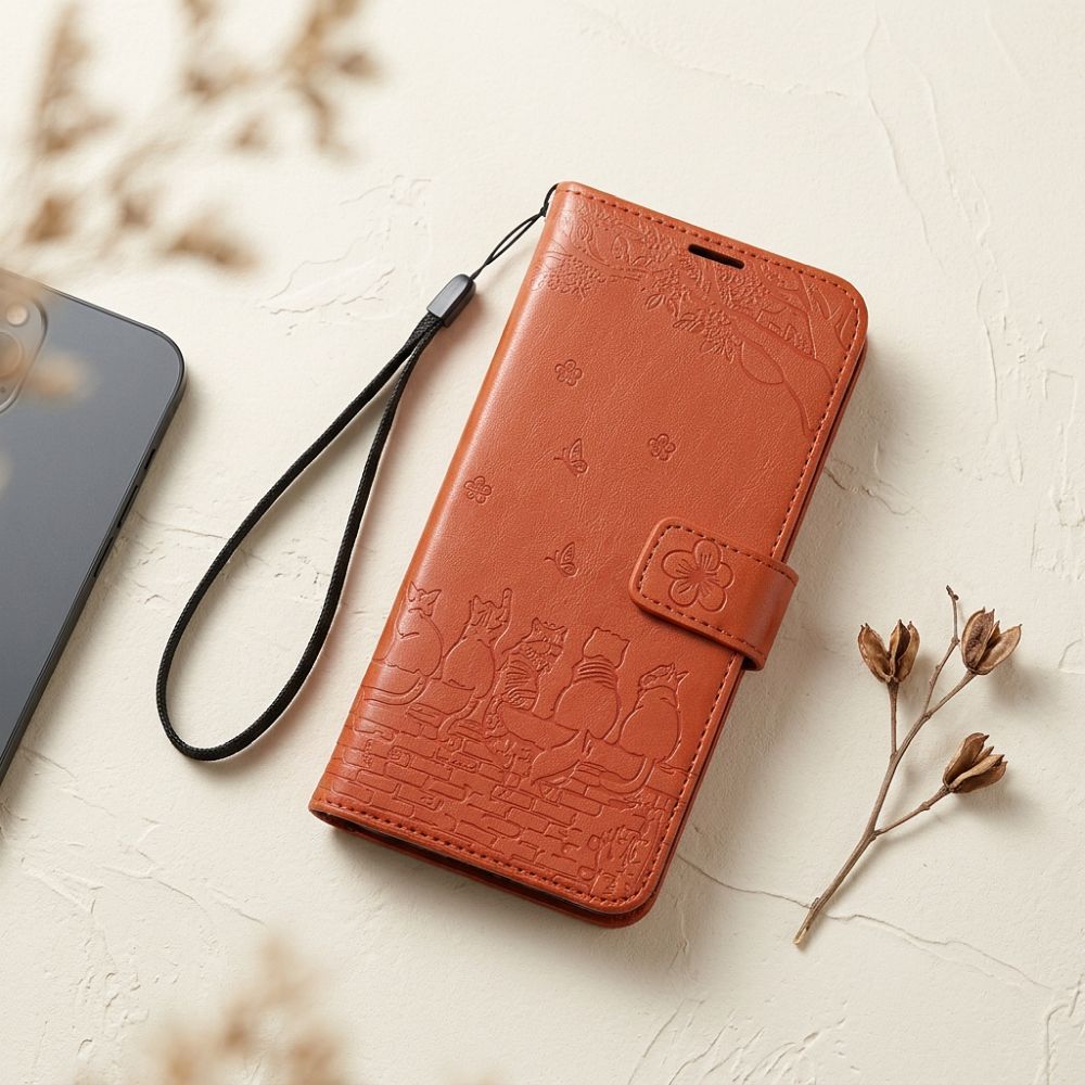 Preklopna futrola za Redmi NOTE 15 PRO 5G Mezzo Book mačke – smeđe boje